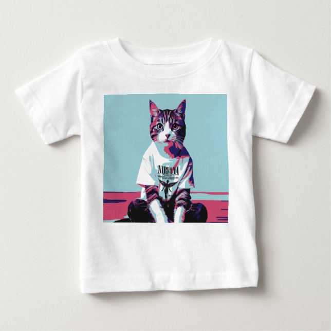 Camiseta Para Bebê Gato Gato Gato Gato (Frente)