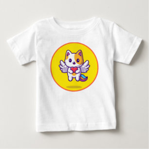 Camiseta Para Bebê Gato Gato Gato Giro Unicórnio Segurando Cartoon Ca