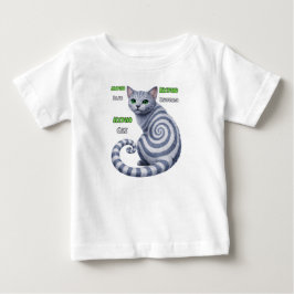Camiseta Para Bebê Gato Hipno Azul Russo