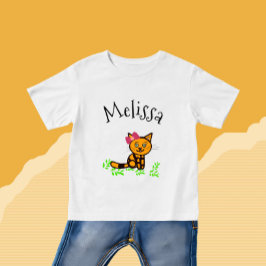 Camiseta Para Bebê Gato laranja