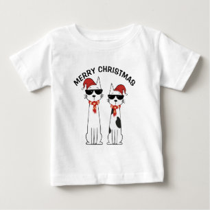 Camiseta Para Bebê Gato Legal Feliz Natal