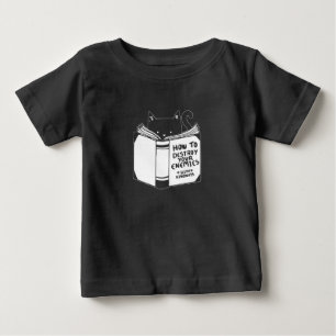 Camiseta Para Bebê Gato Lendo Como Destruir seus Inimigos Com Gentile