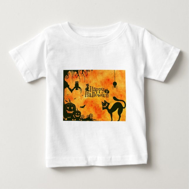 Camiseta Para Bebê gato malhado (Frente)