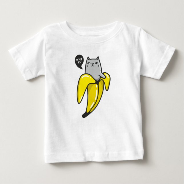 Camiseta Para Bebê Gato na banana (Frente)