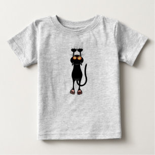 Camiseta Para Bebê Gato negro