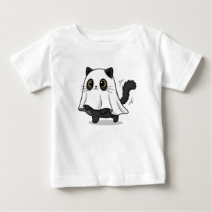 Camiseta Para Bebê Gato Negro Grito e Gato Disfarçado