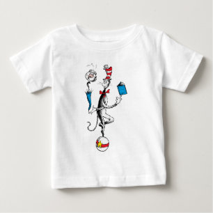 Camiseta Para Bebê Gato no Chapéu Ato de Equilíbrio