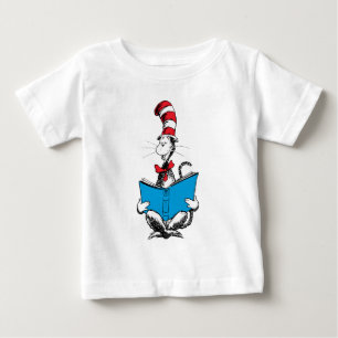 Camiseta Para Bebê Gato no Chapéu Lendo