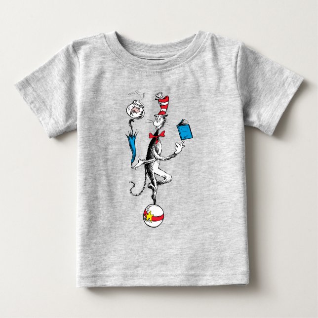 Camiseta Para Bebê Gato no Hat Balancing Act (Frente)