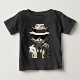 Camiseta Para Bebê Gato Noir Legal: Felino Suave e Misterioso