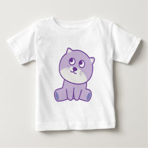 Camiseta Para Bebê gato olhando para o céu