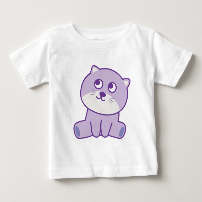 Camiseta Para Bebê gato olhando para o céu (Frente)