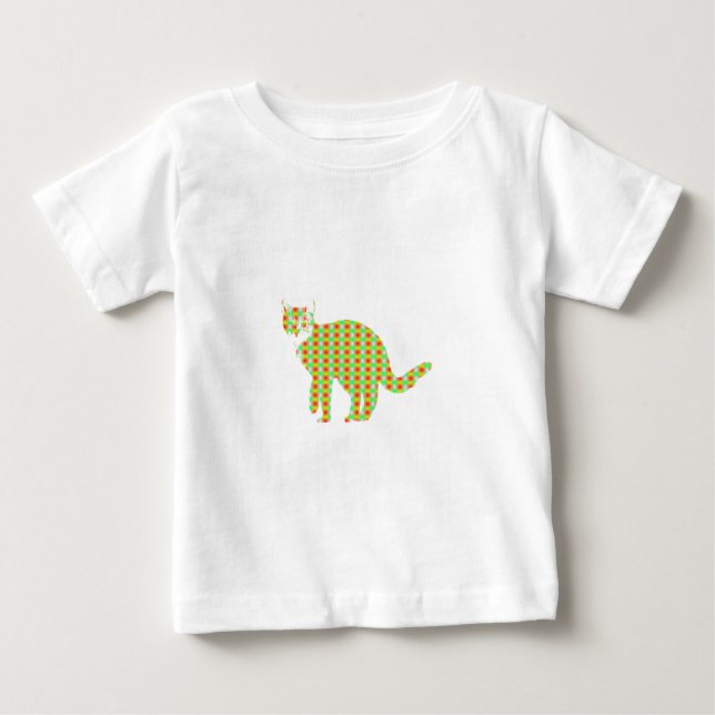 Camiseta Para Bebê Gato Padrão (Frente)