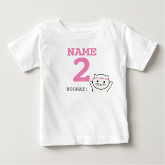 Camiseta Para Bebê Gato personalizado do branco do segundo