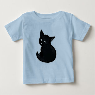 Camiseta Para Bebê Gato preto