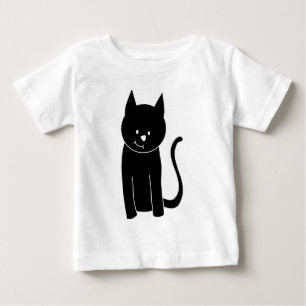 Camiseta Para Bebê Gato preto bonito
