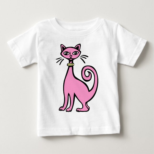 Camiseta Para Bebê Gato Retroativo - Bebê (designs F&B) - Personaliza (Frente)