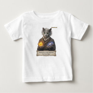 Camiseta Para Bebê Gato Russo Azul Einstein - Imaginação