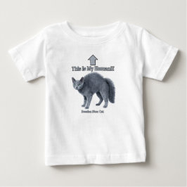 Camiseta Para Bebê Gato Russo Azul Engraçado – Este É Meu Humano