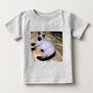 Camiseta Para Bebê Gato siamês, arenito, animais de estimação, gatinh