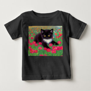 Camiseta Para Bebê Gato Smoking Gustav Klimt