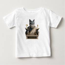 Camiseta Para Bebê Gato Socrates Azul Russo
