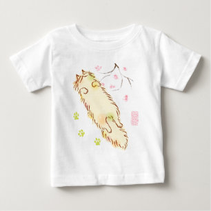 Camiseta Para Bebê Gato sonolento macio