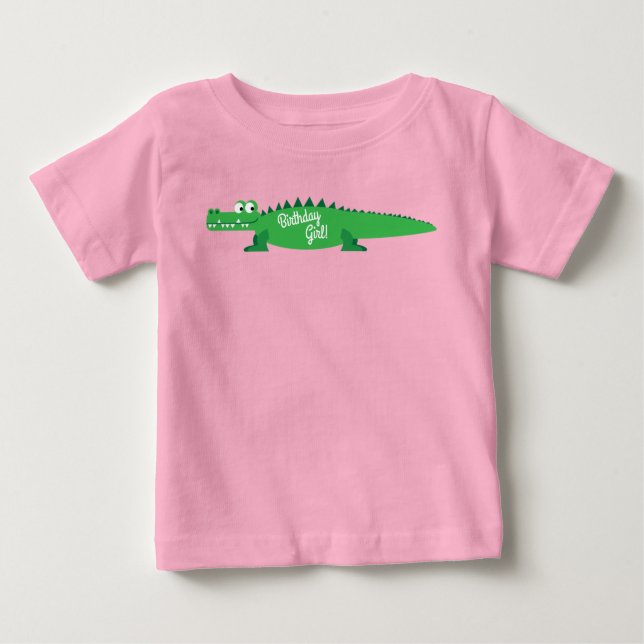 Camiseta Para Bebê Gator Alligator Crocodile Kids - primeiro aniversa (Frente)
