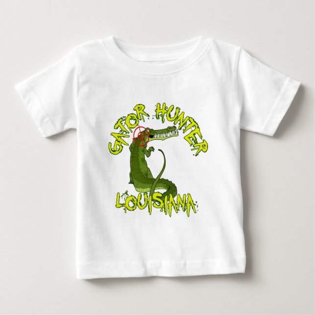 Camiseta Para Bebê Gator Hunter Louisiana (Frente)