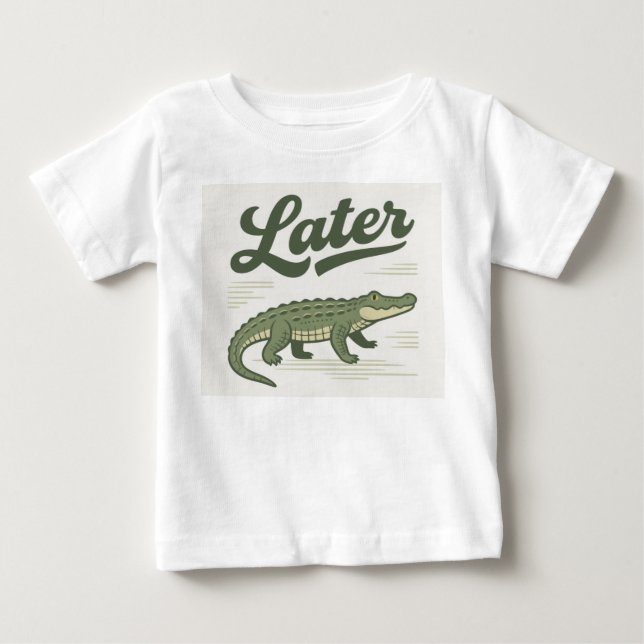 Camiseta Para Bebê Gator posterior: em movimento (Frente)