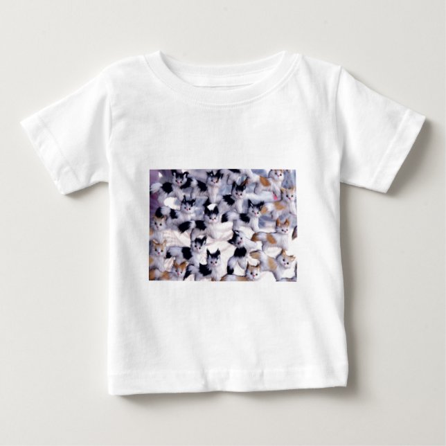 Camiseta Para Bebê gatos assustadores (Frente)