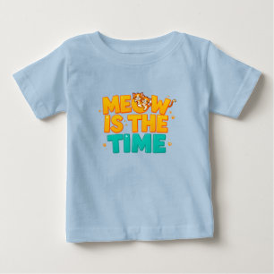 Camiseta Para Bebê Gatos de Desenho Animado Fofos com Texto Divertido