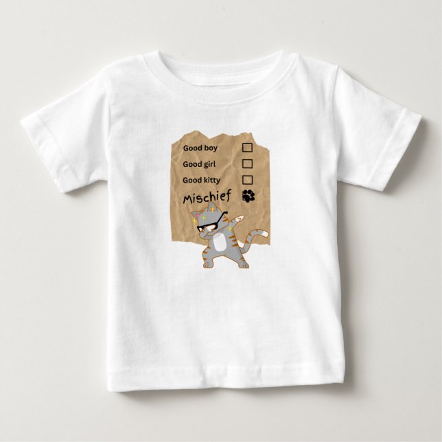 Camiseta Para Bebê Gatos travessos (Frente)