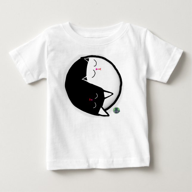 Camiseta Para Bebê Gatos Yin & Yang (Frente)