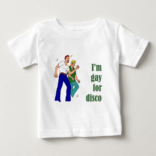 Camiseta Para Bebê Gay para Disco (Frente)