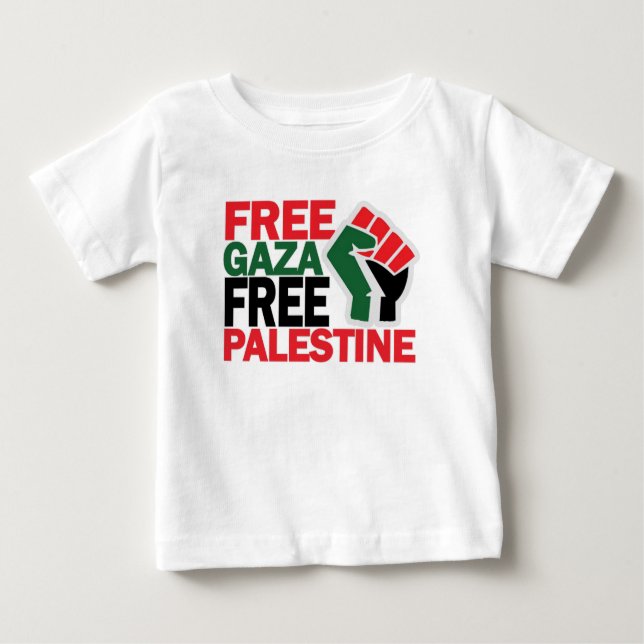 Camiseta Para Bebê GAZA SEGURO LIVRE PALESTINA G.png (Frente)