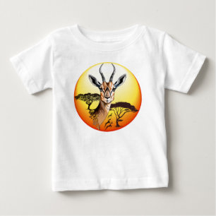 Camiseta Para Bebê Gazelle African Antelope Wild Animal