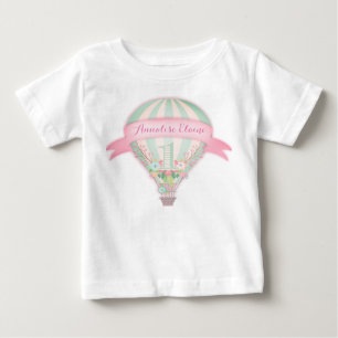 Camiseta Para Bebê GC Hot Air Balloon Primeiro Aniversário Teto