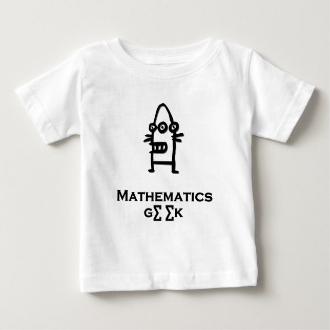 Camiseta Para Bebê Geek de Matemática de Três Olhos Bot (Frente)