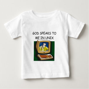Camiseta Para Bebê geek do computador de unix