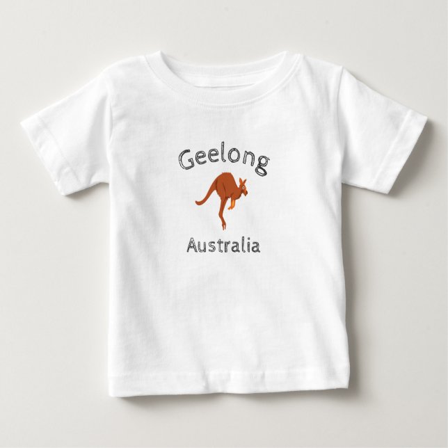 Camiseta Para Bebê Geelong Austrália Kangaroo 4 (Frente)