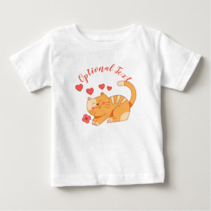 Camiseta Para Bebê Gelado Adorando Laranja Tabby Kitten