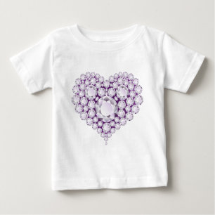 Camiseta Para Bebê Gemas do Coração Ametista Luz