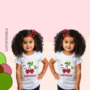 Camiseta Para Bebê Gêmeas cereja