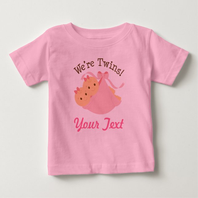 Camiseta Para Bebê Gêmeas Meninas Personalizadas (Frente)