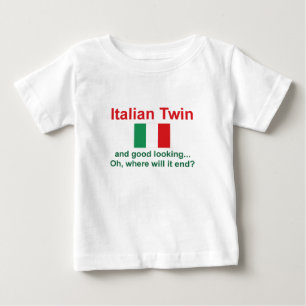 Camiseta Para Bebê Gêmeo italiano bonito