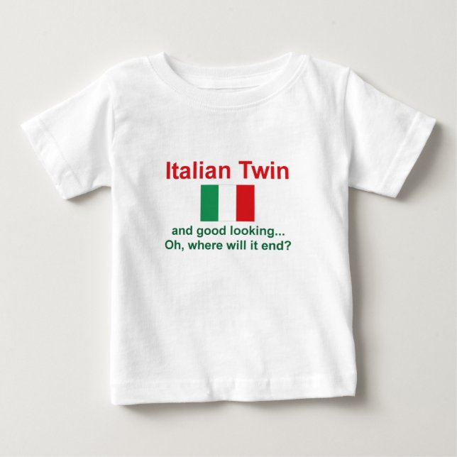 Camiseta Para Bebê Gêmeo italiano bonito (Frente)