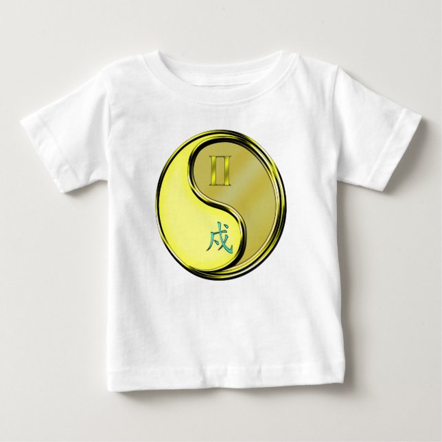Camiseta Para Bebê Gêmeos & Cão de Metal (Frente)