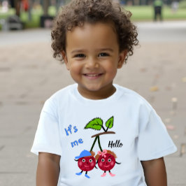 Camiseta Para Bebê Gêmeos cereja