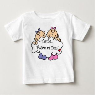 Camiseta Para Bebê Gêmeos duas vezes como o divertimento